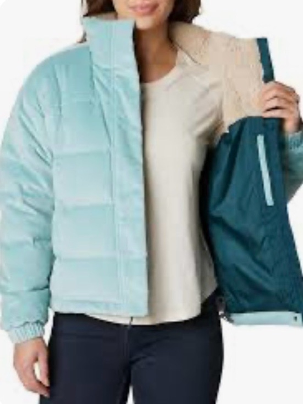 Columbia Women’s Ruby Falls Teel Down Corduroy Puffer Jacket Large L Super Warm